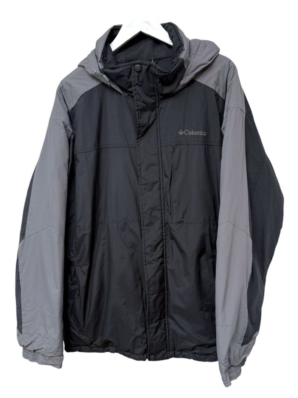 COLUMBIA Parka Size XXL Men's Black Gray Omni-Shield Jacket Hooded Winter Coat